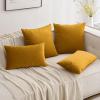 MIULEE Velvet Pillow Cover Soft Luxury Decorative Throw Pillow Cover Single Rectangle Cushion Case for Couch Sofa Bedroom Car Decor,12×20 Inch Dark Blue(Mustard Yellow)