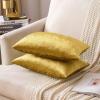 MIULEE Velvet Pillow Cover Soft Luxury Decorative Throw Pillow Cover Single Rectangle Cushion Case for Couch Sofa Bedroom Car Decor,12×20 Inch Dark Blue(Golden)