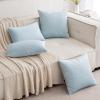 MIULEE Velvet Pillow Cover Soft Luxury Decorative Throw Pillow Cover Single Rectangle Cushion Case for Couch Sofa Bedroom Car Decor,12×20 Inch Dark Blue(Baby Blue)