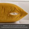 MIULEE Velvet Pillow Cover Soft Luxury Decorative Throw Pillow Cover Single Rectangle Cushion Case for Couch Sofa Bedroom Car Decor,12×20 Inch Dark Blue(Mustard Yellow)
