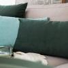 MIULEE Velvet Pillow Cover Soft Luxury Decorative Throw Pillow Cover Single Rectangle Cushion Case for Couch Sofa Bedroom Car Decor,12×20 Inch Dark Blue(Aqua Green)