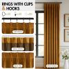 MIULEE Velvet Pinch Pleated Blackout Curtains 96 inches Long, Gold Brown Pleat Design Thermal Insulated Luxury Window Drapes for Living Room Bedroom with Hooks, Set of 2(Gold Brown)