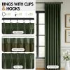 MIULEE Velvet Pinch Pleated Blackout Curtains 96 inches Long, Gold Brown Pleat Design Thermal Insulated Luxury Window Drapes for Living Room Bedroom with Hooks, Set of 2(Olive Green)
