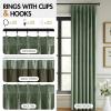 MIULEE Velvet Pinch Pleated Blackout Curtains 96 inches Long, Gold Brown Pleat Design Thermal Insulated Luxury Window Drapes for Living Room Bedroom with Hooks, Set of 2(Sage Green)