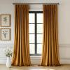 MIULEE Velvet Pinch Pleated Blackout Curtains 96 inches Long, Gold Brown Pleat Design Thermal Insulated Luxury Window Drapes for Living Room Bedroom with Hooks, Set of 2(Gold Brown)