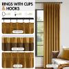 MIULEE Velvet Pinch Pleated Blackout Curtains 96 inches Long, Gold Brown Pleat Design Thermal Insulated Luxury Window Drapes for Living Room Bedroom with Hooks, Set of 2(Gold)