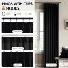MIULEE Velvet Pinch Pleated Blackout Curtains 96 inches Long, Gold Brown Pleat Design Thermal Insulated Luxury Window Drapes for Living Room Bedroom with Hooks, Set of 2(Black)