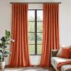 MIULEE Velvet Pinch Pleated Blackout Curtains 96 inches Long, Gold Brown Pleat Design Thermal Insulated Luxury Window Drapes for Living Room Bedroom with Hooks, Set of 2(Terracotta)