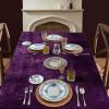 MIULEE Velvet Table Cloth with Decorative Ruffle Edge Luxurious Soft Washable Rectangular Tablecloth Thick Wrinkle-Resistant Oblong Table Cover for Kitchen Dining Party Wedding 60×102 Inch Olive Green(Purple)