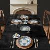 MIULEE Velvet Table Cloth with Decorative Ruffle Edge Luxurious Soft Washable Rectangular Tablecloth Thick Wrinkle-Resistant Oblong Table Cover for Kitchen Dining Party Wedding 60×102 Inch Olive Green(Black)