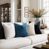MIULEE Velvet Throw Pillow Covers Set of 2, Soft Neutral Christmas Decorative Pillow Cases with Luxurious Textured Vintage Cushion Covers for Home Decor Couch Sofa Bed,Cream White 18×18 inch(Navy Blue)