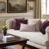 MIULEE Velvet Throw Pillow Covers Set of 2, Soft Neutral Christmas Decorative Pillow Cases with Luxurious Textured Vintage Cushion Covers for Home Decor Couch Sofa Bed,Cream White 18×18 inch(Purple)