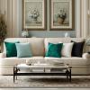 MIULEE Velvet Throw Pillow Covers Set of 2, Soft Neutral Christmas Decorative Pillow Cases with Luxurious Textured Vintage Cushion Covers for Home Decor Couch Sofa Bed,Cream White 18×18 inch(Emerald Green)