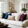 MIULEE Velvet Throw Pillow Covers Set of 2, Soft Neutral Christmas Decorative Pillow Cases with Luxurious Textured Vintage Cushion Covers for Home Decor Couch Sofa Bed,Cream White 18×18 inch(Navy Blue)