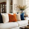 MIULEE Velvet Throw Pillow Covers Set of 2, Soft Neutral Christmas Decorative Pillow Cases with Luxurious Textured Vintage Cushion Covers for Home Decor Couch Sofa Bed,Cream White 18×18 inch(Burnt Orange)