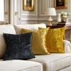 MIULEE Velvet Throw Pillow Covers Set of 2, Soft Neutral Christmas Decorative Pillow Cases with Luxurious Textured Vintage Cushion Covers for Home Decor Couch Sofa Bed,Cream White 18×18 inch(Golden)
