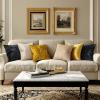 MIULEE Velvet Throw Pillow Covers Set of 2, Soft Neutral Christmas Decorative Pillow Cases with Luxurious Textured Vintage Cushion Covers for Home Decor Couch Sofa Bed,Cream White 18×18 inch(Golden)