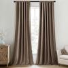 MIULEE 100% Blackout Curtains 90 Inch Long 2 Panels Set for Bedroom, Thick Luxury Faux Linen Black Out Curtain Room Darkening Back Tab Pleat Window Textured Drapes with Hooks for Living Room, Birch(Dutch Cocoa)