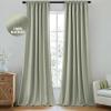 MIULEE 100% Blackout Curtains 90 Inch Long 2 Panels Set for Bedroom, Thick Luxury Faux Linen Black Out Curtain Room Darkening Back Tab Pleat Window Textured Drapes with Hooks for Living Room, Birch(Sage Green)
