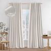 MIULEE 100% Blackout Curtains 90 inches Long, Linen Curtains for Bedroom Black Out Window Treatments Thermal Insulated Room Darkening Drapes Back Tab Rod Pocket Emerald Green Christmas Decor 2 Panels(Beige)