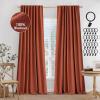 MIULEE 100% Blackout Curtains 90 inches Long, Linen Curtains for Bedroom Black Out Window Treatments Thermal Insulated Room Darkening Drapes Back Tab Rod Pocket Emerald Green Christmas Decor 2 Panels(Terracotta)