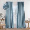 MIULEE 100% Blackout Curtains 90 inches Long, Linen Curtains for Bedroom Black Out Window Treatments Thermal Insulated Room Darkening Drapes Back Tab Rod Pocket Emerald Green Christmas Decor 2 Panels(Slate Blue)