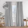 MIULEE 100% Blackout Curtains 90 inches Long, Linen Curtains for Bedroom Black Out Window Treatments Thermal Insulated Room Darkening Drapes Back Tab Rod Pocket Emerald Green Christmas Decor 2 Panels(Light Grey)