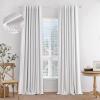 MIULEE 100% Blackout Curtains 90 inches Long, Linen Curtains for Bedroom Black Out Window Treatments Thermal Insulated Room Darkening Drapes Back Tab Rod Pocket Emerald Green Christmas Decor 2 Panels(White)