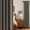 MIULEE 100% Blackout Decorative Linen Curtains with Geometric Pattern, Thick Woven Farmhouse Rustic Patterned Drapes with Back Tab for Bedroom and Living Room, Olive Green, 52 x 84 Inches, 2 Panels(Dark Grey)