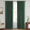 MIULEE 100% Blackout Linen Curtains for Bedroom, Christmas Emerald Green Solid Luxury Decor Thermal Insulation Room Darkening Drapes for Living Room Nursery Back Tab Rod Pocket 42 x 84 Inches 2 Panels(Emerald Green)