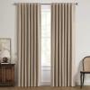 MIULEE 100% Blackout Linen Curtains for Bedroom, Christmas Emerald Green Solid Luxury Decor Thermal Insulation Room Darkening Drapes for Living Room Nursery Back Tab Rod Pocket 42 x 84 Inches 2 Panels(Copper Brown)