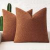 MIULEE 18×18 Inch Decorative Pillow Covers for Couch Bed Set of 2 Textured Boucle Neutral Winter Throw Pillows Orange Accent Solid Cushion Pillowcases Sofa Livingroom Home Decor(Rust)