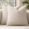 MIULEE 18×18 Inch Decorative Pillow Covers for Couch Bed Set of 2 Textured Boucle Neutral Winter Throw Pillows Orange Accent Solid Cushion Pillowcases Sofa Livingroom Home Decor(Natural Beige)