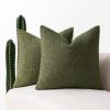 MIULEE 18×18 Inch Decorative Pillow Covers for Couch Bed Set of 2 Textured Boucle Neutral Winter Throw Pillows Orange Accent Solid Cushion Pillowcases Sofa Livingroom Home Decor(Olive Green)