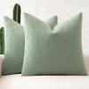 MIULEE 18×18 Inch Decorative Pillow Covers for Couch Bed Set of 2 Textured Boucle Neutral Winter Throw Pillows Orange Accent Solid Cushion Pillowcases Sofa Livingroom Home Decor(Greyish Green)