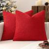 MIULEE 18×18 Inch Decorative Pillow Covers for Couch Bed Set of 2 Textured Boucle Neutral Winter Throw Pillows Orange Accent Solid Cushion Pillowcases Sofa Livingroom Home Decor(Red)