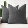 MIULEE 18×18 Inch Decorative Pillow Covers for Couch Bed Set of 2 Textured Boucle Neutral Winter Throw Pillows Orange Accent Solid Cushion Pillowcases Sofa Livingroom Home Decor(Dark Gray)