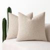 MIULEE 18×18 Inch Decorative Pillow Covers for Couch Bed Set of 2 Textured Boucle Neutral Winter Throw Pillows Orange Accent Solid Cushion Pillowcases Sofa Livingroom Home Decor(Oatmeal)
