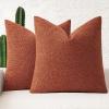 MIULEE 18×18 Inch Decorative Pillow Covers for Couch Bed Set of 2 Textured Boucle Neutral Winter Throw Pillows Orange Accent Solid Cushion Pillowcases Sofa Livingroom Home Decor(Burnt Orange)