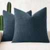 MIULEE 18×18 Inch Decorative Pillow Covers for Couch Bed Set of 2 Textured Boucle Neutral Winter Throw Pillows Orange Accent Solid Cushion Pillowcases Sofa Livingroom Home Decor(Dark Blue)