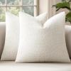 MIULEE 18×18 Inch Decorative Pillow Covers for Couch Bed Set of 2 Textured Boucle Neutral Winter Throw Pillows Orange Accent Solid Cushion Pillowcases Sofa Livingroom Home Decor(White)