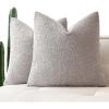 MIULEE 18×18 Inch Decorative Pillow Covers for Couch Bed Set of 2 Textured Boucle Neutral Winter Throw Pillows Orange Accent Solid Cushion Pillowcases Sofa Livingroom Home Decor(Cloud Grey)
