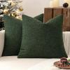 MIULEE 18×18 Inch Decorative Pillow Covers for Couch Bed Set of 2 Textured Boucle Neutral Winter Throw Pillows Orange Accent Solid Cushion Pillowcases Sofa Livingroom Home Decor(Dark Green)