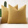 MIULEE 18×18 Inch Decorative Pillow Covers for Couch Bed Set of 2 Textured Boucle Neutral Winter Throw Pillows Orange Accent Solid Cushion Pillowcases Sofa Livingroom Home Decor(Gold)