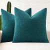 MIULEE 18×18 Inch Decorative Pillow Covers for Couch Bed Set of 2 Textured Boucle Neutral Winter Throw Pillows Orange Accent Solid Cushion Pillowcases Sofa Livingroom Home Decor(Teal Blue)