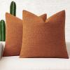 MIULEE 18×18 Inch Decorative Pillow Covers for Couch Bed Set of 2 Textured Boucle Neutral Winter Throw Pillows Orange Accent Solid Cushion Pillowcases Sofa Livingroom Home Decor(Orange)