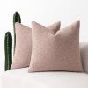 MIULEE 18×18 Inch Decorative Pillow Covers for Couch Bed Set of 2 Textured Boucle Neutral Winter Throw Pillows Orange Accent Solid Cushion Pillowcases Sofa Livingroom Home Decor(Pink)