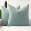 MIULEE 18×18 Inch Decorative Pillow Covers for Couch Bed Set of 2 Textured Boucle Neutral Winter Throw Pillows Orange Accent Solid Cushion Pillowcases Sofa Livingroom Home Decor(Aqua Blue)