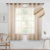 MIULEE 2 Panels Burgundy Red Semi Sheer Window Curtains Elegant Christmas Decor Grommet Top Voile Drapes Window Treatment Linen Textured Panels for Bedroom Living Room (54X84 inch Length)(Beige)
