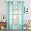 MIULEE 2 Panels Burgundy Red Semi Sheer Window Curtains Elegant Christmas Decor Grommet Top Voile Drapes Window Treatment Linen Textured Panels for Bedroom Living Room (54X84 inch Length)(Turquoise)